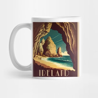 Ireland Coastline Cave Vintage Travel Art Poster Mug